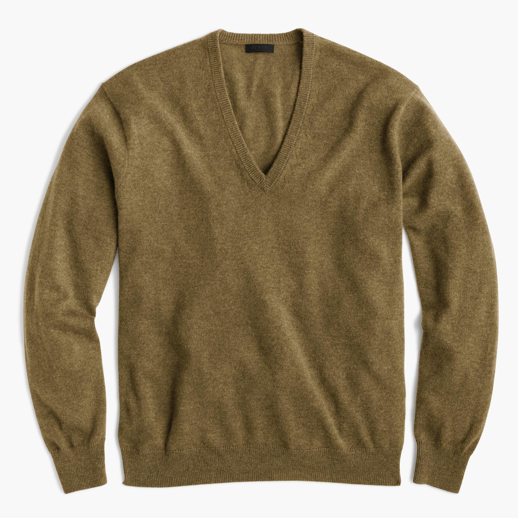 J.crew Italian Cashmere Boyfriend Vneck Sweater in Green for Men Lyst